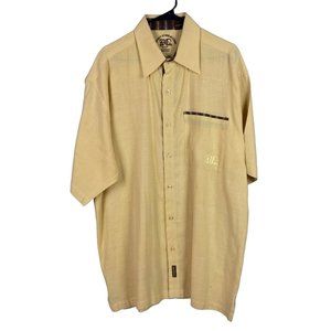DNM Attitude Men's L Yellow Linin Button Up Shirt #98550